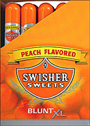 SWISHER SWEETS BLUNT XL - PEACH - 25 TUBED CIGARS 