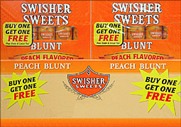 SWISHER SWEETS BLUNT PEACH 5PKS - PROMOTIONAL CARTON 