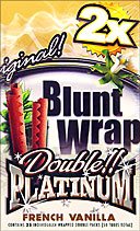 BLUNT WRAP DOUBLE PLATINUM - FRENCH VANILLA - 25 PACKS OF 2 