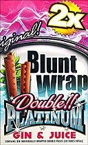 BLUNT WRAP DOUBLE PLATINUM - GIN & JUICE - 25 PACKS OF 2 
