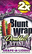 BLUNT WRAP DOUBLE PLATINUM - GRAPE-A-LICIOUS - 25 PACKS OF 2 