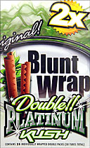BLUNT WRAP DOUBLE PLATINUM - KUSH - 25 PACKS OF 2 