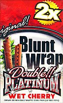 BLUNT WRAP DOUBLE PLATINUM - WET CHERRY - 25 PACKS OF 2 