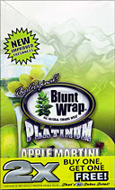 BLUNT WRAP PLATINUM - APPLE MARTINI - 25 PACKS OF 2 