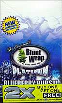 BLUNT WRAP PLATINUM - BLUEBERRY BURST! - 25 PACKS OF 2 
