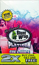 BLUNT WRAP PLATINUM - GIN & JUICE - 25 PACKS OF 2 