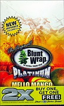 BLUNT WRAP PLATINUM - MELLO MANGO - 25 PACKS OF 2 