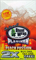 BLUNT WRAP PLATINUM - PEACH PASSION - 25 PACKS OF 2 