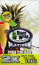 BLUNT WRAP PLATINUM - PINA COLADA - 25 PACKS OF 2 