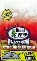 BLUNT WRAP PLATINUM - STRAWBERRY KIWI - 25 PACKS OF 2 