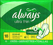 Always Ultra Thin Pads Regular 18ct 