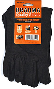 Brahma Brown Jersey Gloves Insulated 