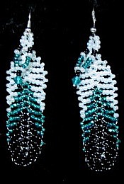 Black & Teal Feather Earings 
