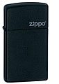ZIPPO SLIM BLACK MATTE w/ ZIPPO LOGO 
