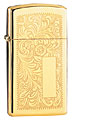 ZIPPO SLIM VENETIAN - HIGH POLISH BRASS 