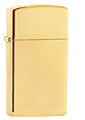 ZIPPO SLIM SOLID BRASS W/O LETTERING  - HIGH POLISH BRASS 