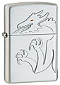 ZIPPO RED-EYED DRAGON - SATIN SILVER 