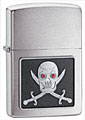 ZIPPO PIERCING EYE PIRATE EMBLEM - BRUSHED CHROME 