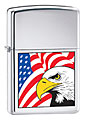 ZIPPO EAGLE AND FLAG - HIGH POLISH CHROME 