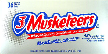 Three Musketeers 36CT Box 