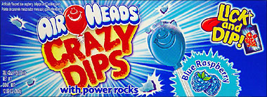 Air Heads Crazy Dips Blue Raspberry With Power Rocks 30/.42oz packs 