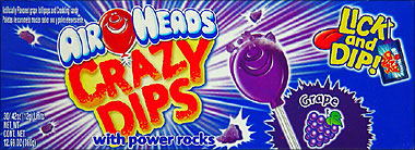 Air Heads Crazy Dips Grape With Power Rocks 30/.42oz packs 