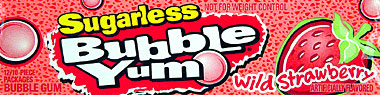 Bubble Yum Sugarless Wild Strawberry 12/10 CT 