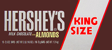 Hershey's Milk Chocolate with Almonds - King Size 18CT Box 