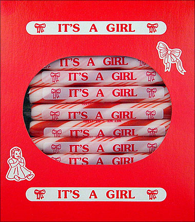 "It's a Girl" Peppermint Sugar Sticks 24ct Box 