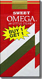 OMEGA FILTERED LITTLE CIGARS - SWEET- BUY ONE GET ONE FREE! 
