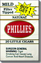 PHILLIES NATURAL LITTLE CIGARS- FILTER TIPPED-PROMOTIONAL CARTON 