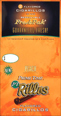 Prime Time Rillos Peach Cigarillos 10/2pk 