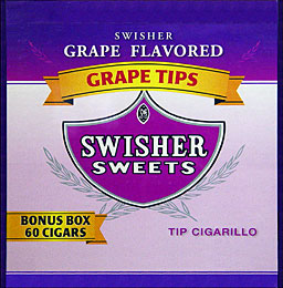 SWISHER SWEETS TIP CIGARILLO GRAPE 60CT/BOX 