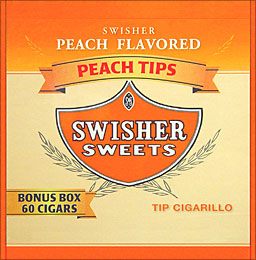 SWISHER SWEETS TIP CIGARILLO PEACH 60CT/BOX 