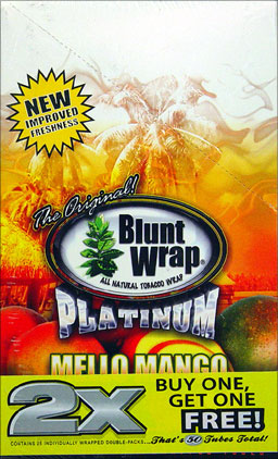 BLUNT WRAP PLATINUM - MELLO MANGO - 25 PACKS OF 2 