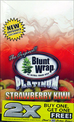 BLUNT WRAP PLATINUM - STRAWBERRY KIWI - 25 PACKS OF 2 