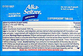 Alka-Seltzer 12 Packets Of 2 Effervescent Tablets 