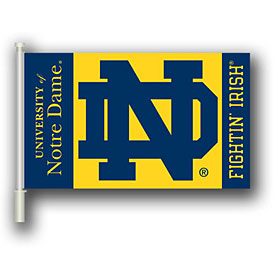 Notre Dame Logo Car Flag 