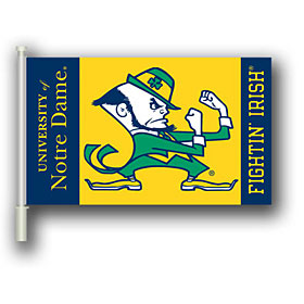 Notre Dame Mascot Car Flag 