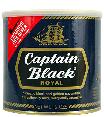 CAPTAIN BLACK ROYAL BLUE PIPE TOBACCO 12 OZ CAN 