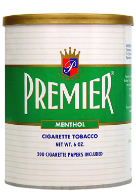 PREMIER MENTHOL CIGARETTE TOBACCO 6OZ CAN 