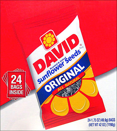 DAVID ORIGINAL SUNFLOWER SEEDS 24/1.75oz PACKS 