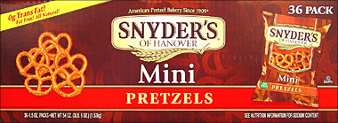 Snyders of Hanover Mini Pretzel Fat Free 36ct. 