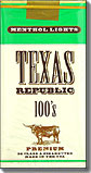 TEXAS REPUBLIC MENTHOL LIGHT 100 SOFT PACK 