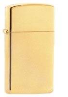 ZIPPO SLIM SOLID BRASS W/O LETTERING  - HIGH POLISH BRASS 