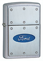ZIPPO FORD RIVETED BLUE OVAL EMBLEM - STREET CHROME 