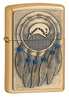 ZIPPO INDIAN DREAM CATCHER EMBLEM - GOLD DUST 
