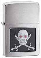 ZIPPO PIERCING EYE PIRATE EMBLEM - BRUSHED CHROME 