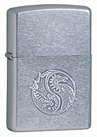ZIPPO RAISED DRAGON STAMPING - HIGH POLISH CHROME 