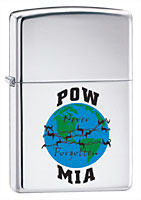 ZIPPO POW / MIA - HIGH POLISH CHROME 